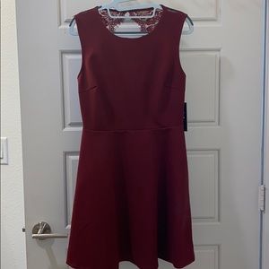 Red Open Back Mid Dress